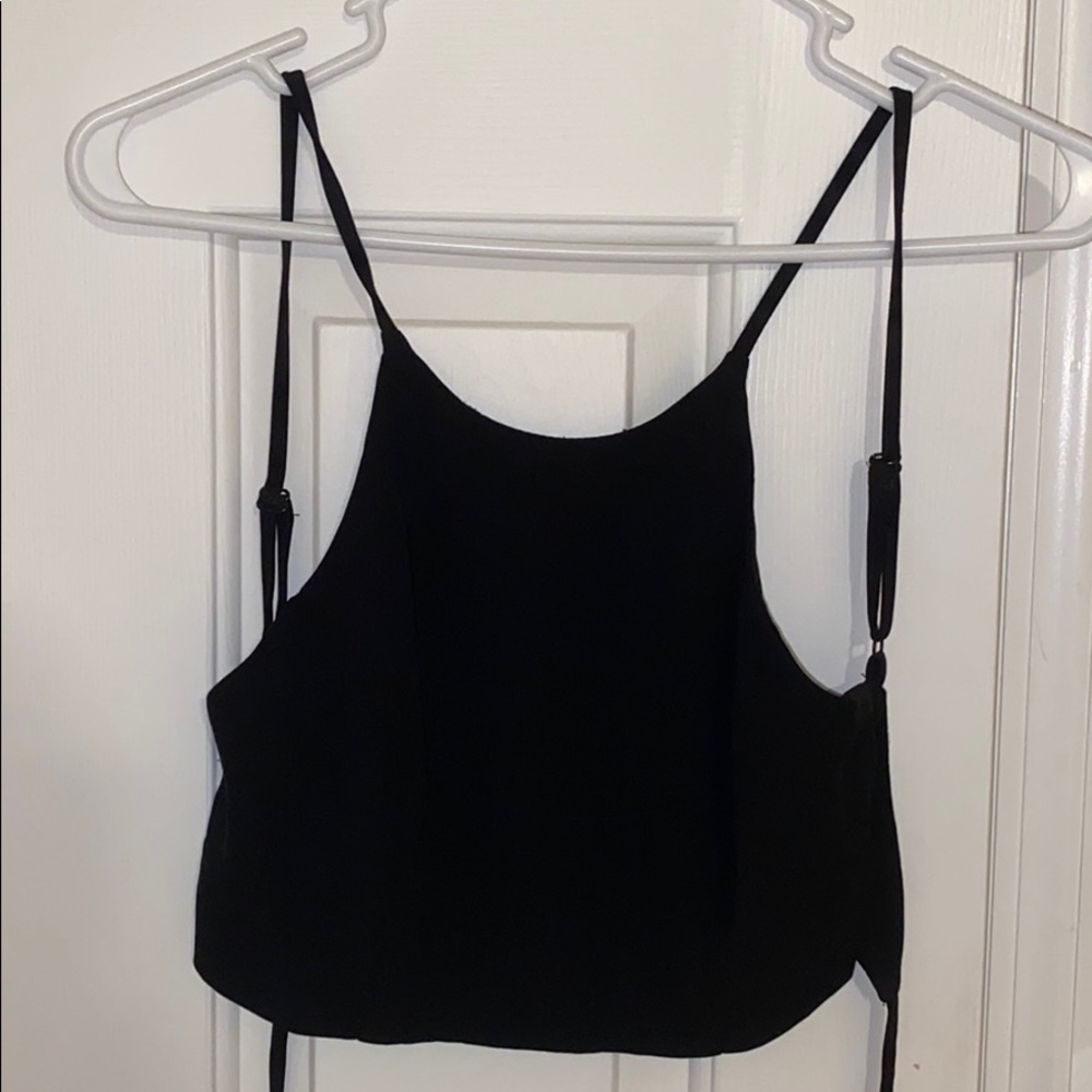 Tobi high neck open back crop top